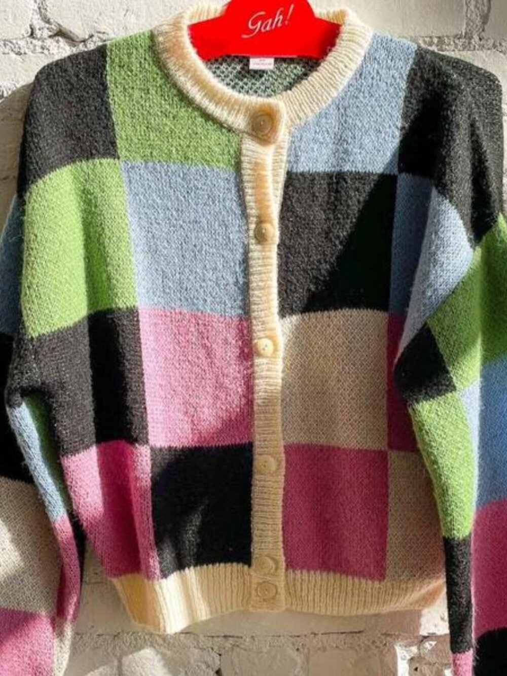 Lisa Says Gah Cardigan - Ocean Check Size XS/Small